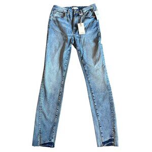 Good American Always Fits Good Legs Skinny Jeans with split hem. Size 6-12
